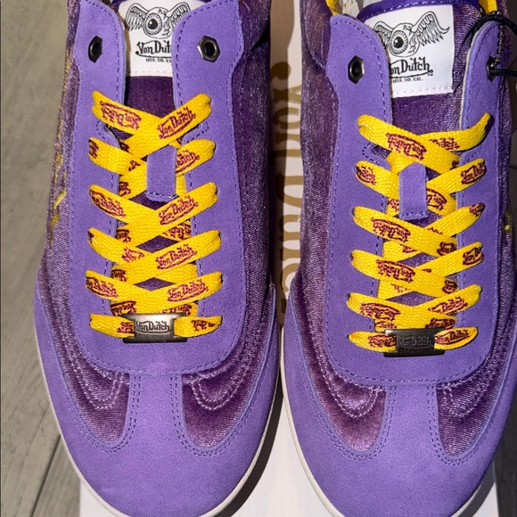 Von DutcH MRJ61 Vanderdutch Purple Gold Yellow Velvet Men’s Size 11.5 - Picture 5 of 8